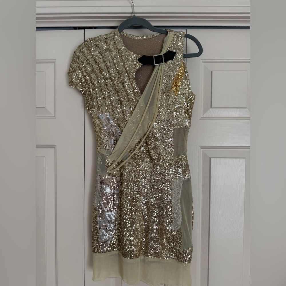 Steampunk asymmetrical mini dress small